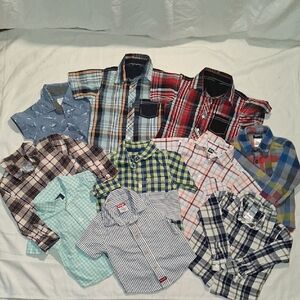Kids Multi-Color Plaid and Striped Shirt Collection